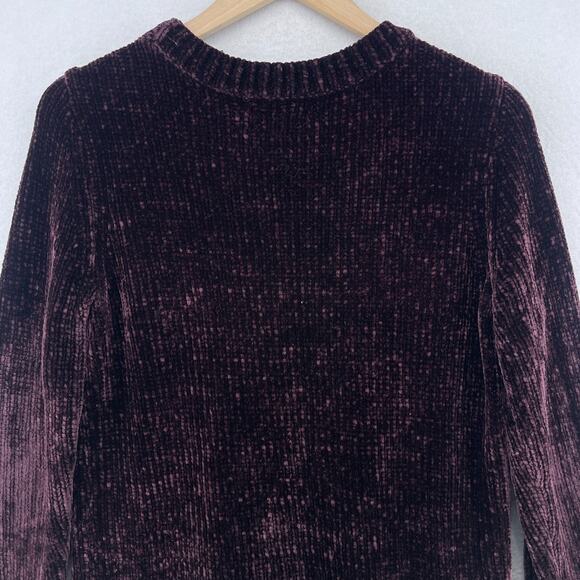 ORVIS Sweater Womens S Plush Soft Cozy Chenille Pullover Jumper Plum Purple - Picture 7 of 14